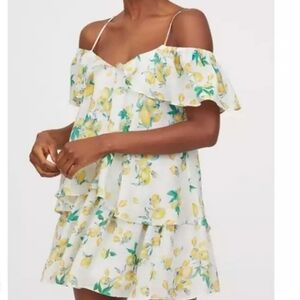 H&M White and Yellow Floral Mini Dress